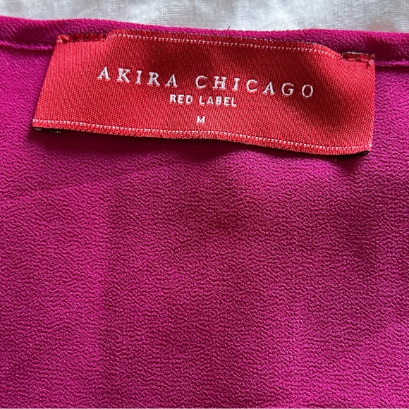 Akira Chicago Red Label Womens Magenta Lightweight Blouse Top Size M - Picture 2 of 7